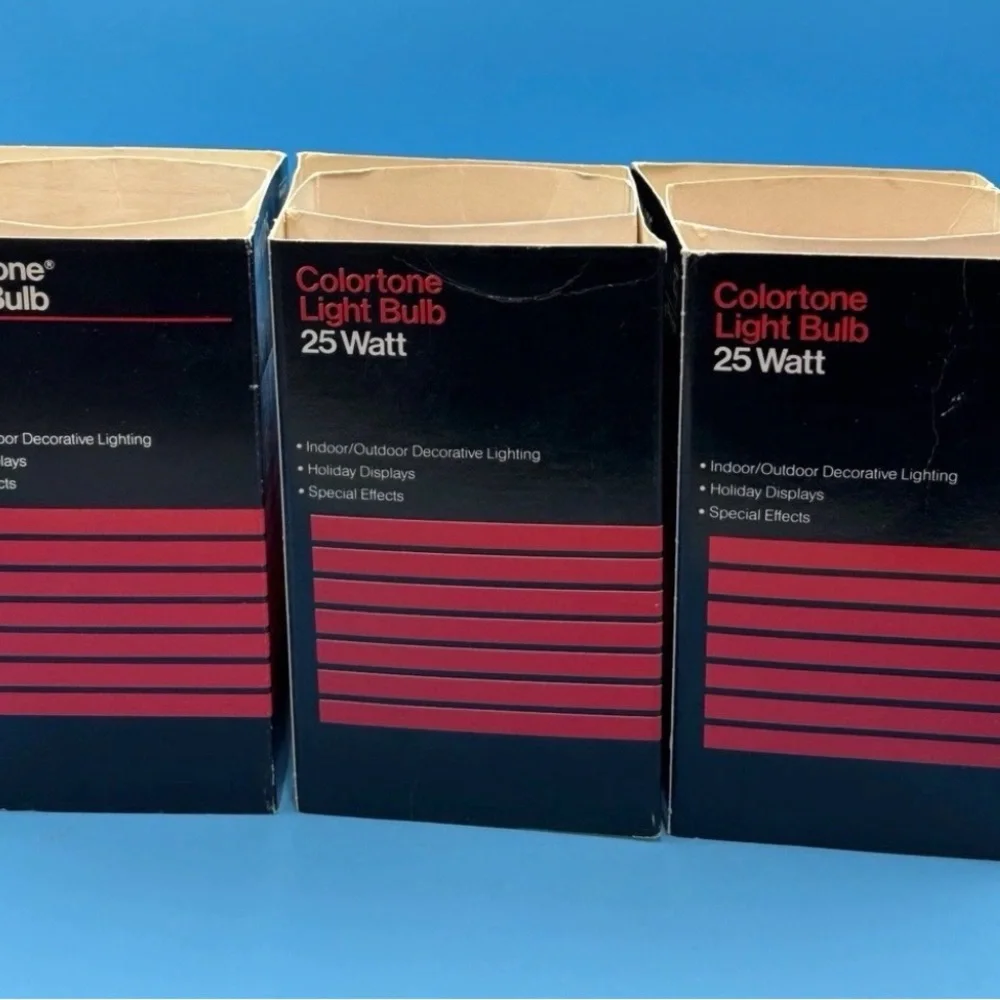 Red Colortone 25W A19 Light Bulb 3-Pack Vintage Philips Decor Lighting